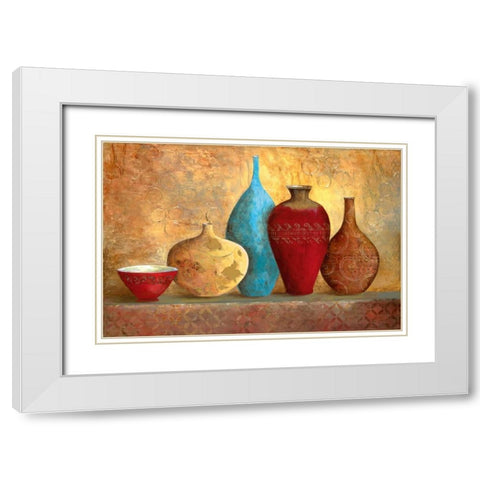 Villa Romantica White Modern Wood Framed Art Print with Double Matting by Tava Studios