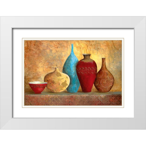 Villa Romantica White Modern Wood Framed Art Print with Double Matting by Tava Studios