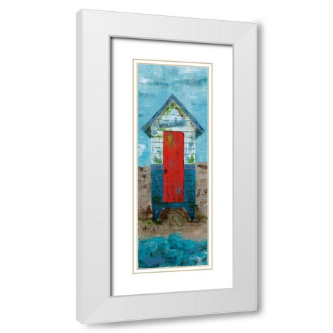 Beach Hut White Modern Wood Framed Art Print with Double Matting by Craven, Katrina