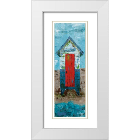Beach Hut White Modern Wood Framed Art Print with Double Matting by Craven, Katrina