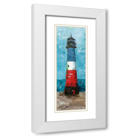 Lighthouse White Modern Wood Framed Art Print with Double Matting by Craven, Katrina