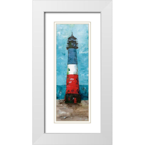 Lighthouse White Modern Wood Framed Art Print with Double Matting by Craven, Katrina