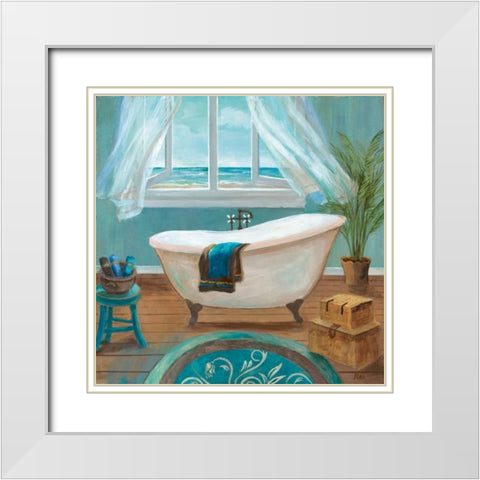 Soft Breeze II White Modern Wood Framed Art Print with Double Matting by Nan