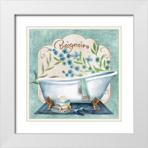 Baignoire White Modern Wood Framed Art Print with Double Matting by Knutsen, Conrad