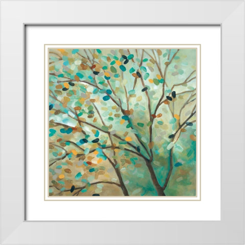 Tree of Life I White Modern Wood Framed Art Print with Double Matting by Robinson, Carol