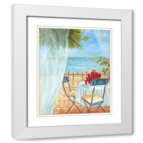 Veranda Vista II White Modern Wood Framed Art Print with Double Matting by Tava Studios