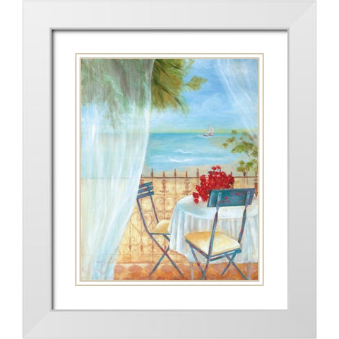 Veranda Vista II White Modern Wood Framed Art Print with Double Matting by Tava Studios