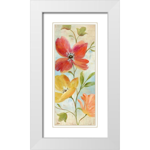 Spring Hues I White Modern Wood Framed Art Print with Double Matting by Nan