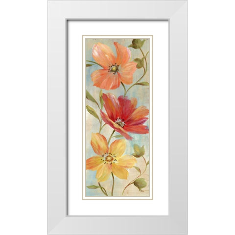 Spring Hues II White Modern Wood Framed Art Print with Double Matting by Nan