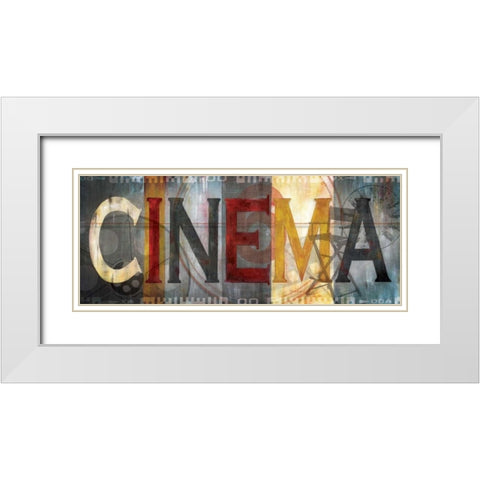 Cinema White Modern Wood Framed Art Print with Double Matting by Nan