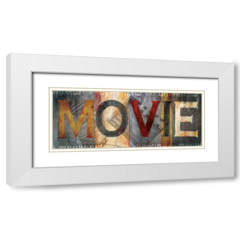 Movie White Modern Wood Framed Art Print with Double Matting by Nan