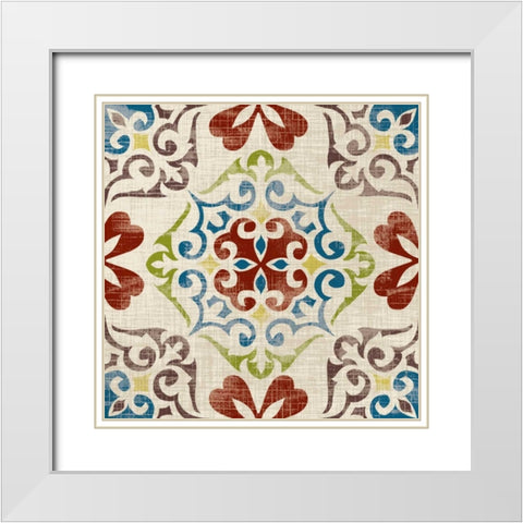 Global Tile II White Modern Wood Framed Art Print with Double Matting by Craven, Katrina
