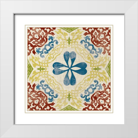 Global Tile III White Modern Wood Framed Art Print with Double Matting by Craven, Katrina