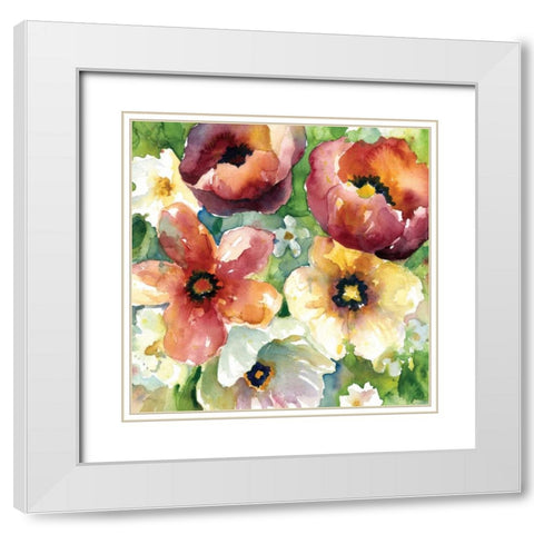 Fiesta Primavera II White Modern Wood Framed Art Print with Double Matting by Robinson, Carol