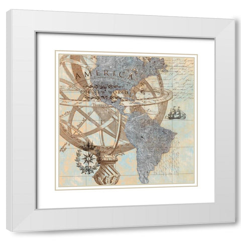 New World White Modern Wood Framed Art Print with Double Matting by Tava Studios