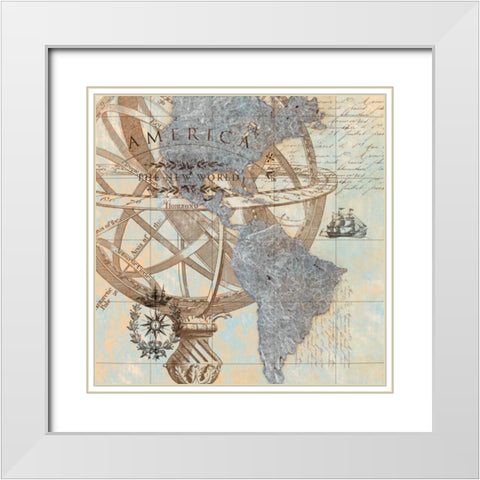 New World White Modern Wood Framed Art Print with Double Matting by Tava Studios