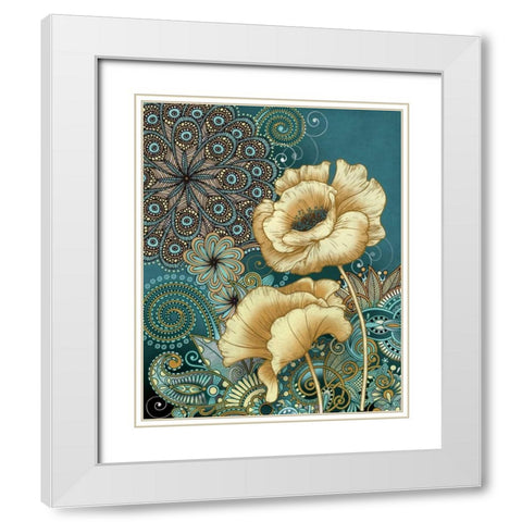 Inspired Blooms II White Modern Wood Framed Art Print with Double Matting by Knutsen, Conrad