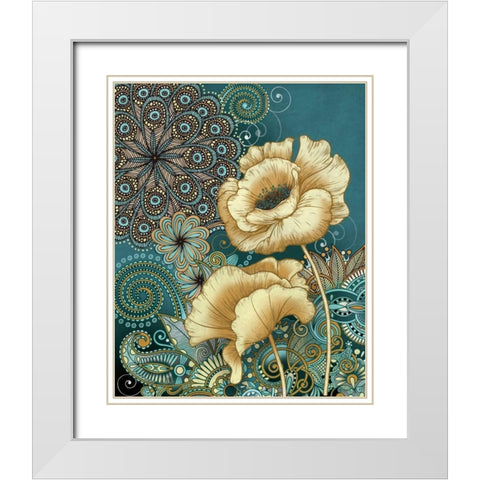 Inspired Blooms II White Modern Wood Framed Art Print with Double Matting by Knutsen, Conrad