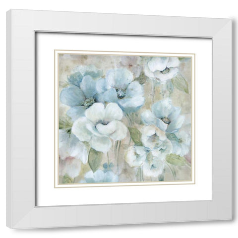 Pastel Garden II White Modern Wood Framed Art Print with Double Matting by Robinson, Carol