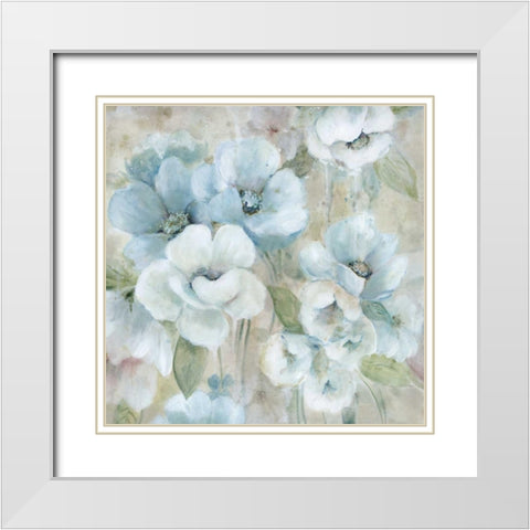 Pastel Garden II White Modern Wood Framed Art Print with Double Matting by Robinson, Carol