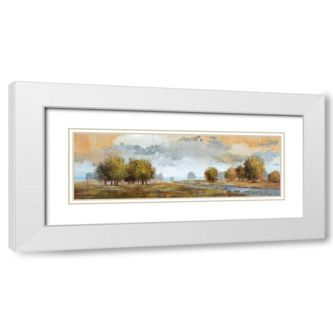 Meadow Vista I White Modern Wood Framed Art Print with Double Matting by Nan