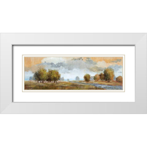 Meadow Vista I White Modern Wood Framed Art Print with Double Matting by Nan