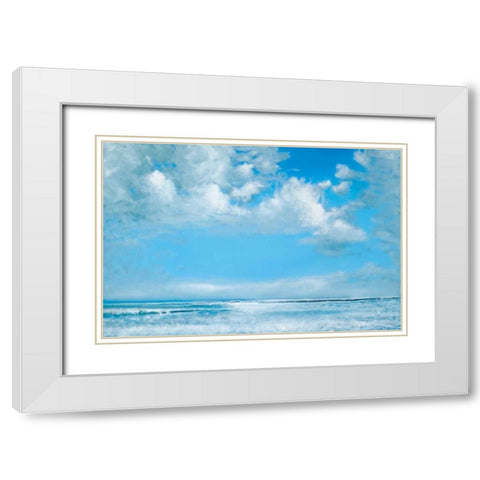 At The Beach White Modern Wood Framed Art Print with Double Matting by David, West