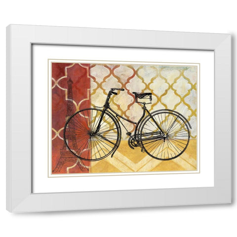 Cyclisme III White Modern Wood Framed Art Print with Double Matting by Nan