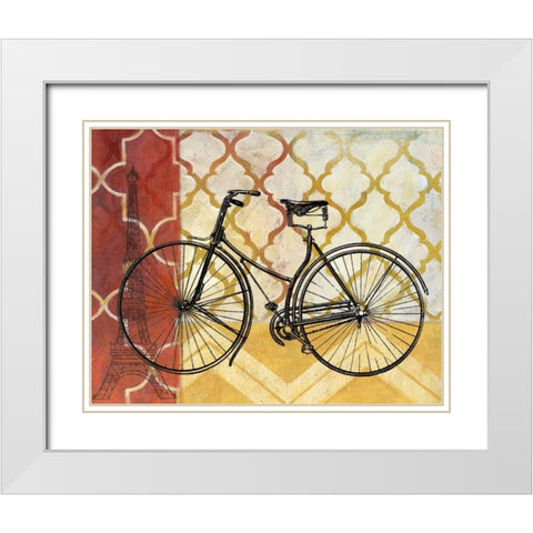 Cyclisme III White Modern Wood Framed Art Print with Double Matting by Nan