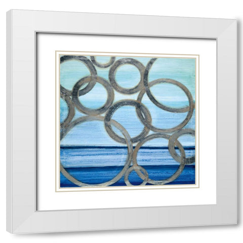 Circular View White Modern Wood Framed Art Print with Double Matting by Tava Studios
