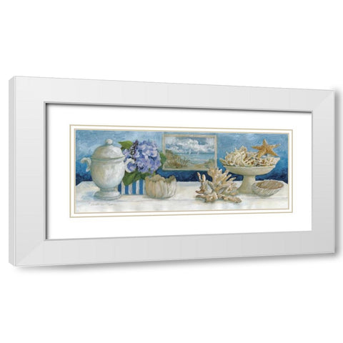 Beach Memories I White Modern Wood Framed Art Print with Double Matting by Olson, Charlene