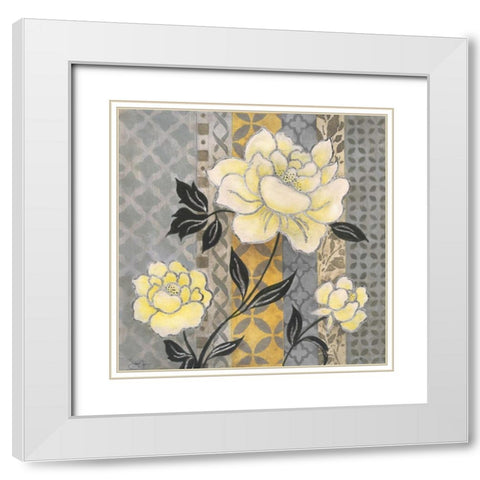 Treasure Garden I White Modern Wood Framed Art Print with Double Matting by Tava Studios