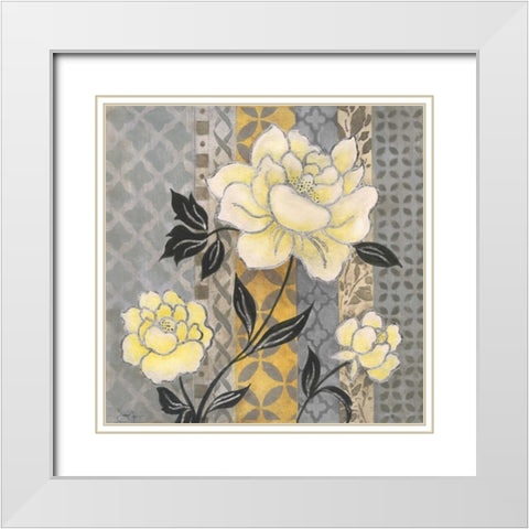 Treasure Garden I White Modern Wood Framed Art Print with Double Matting by Tava Studios