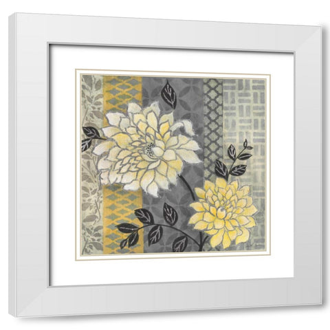 Treasure Garden II White Modern Wood Framed Art Print with Double Matting by Tava Studios