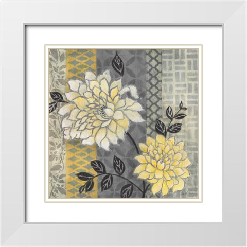 Treasure Garden II White Modern Wood Framed Art Print with Double Matting by Tava Studios
