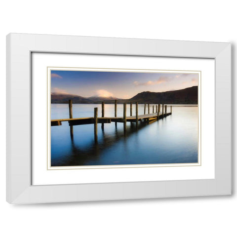 Brandlehow Bay Jetty White Modern Wood Framed Art Print with Double Matting by Delimont, Danita