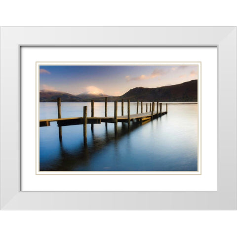 Brandlehow Bay Jetty White Modern Wood Framed Art Print with Double Matting by Delimont, Danita