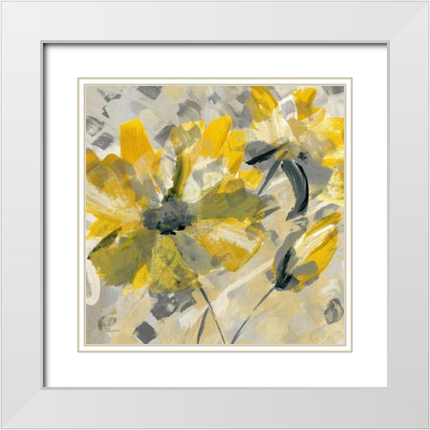Buttercup I White Modern Wood Framed Art Print with Double Matting by Craven, Katrina
