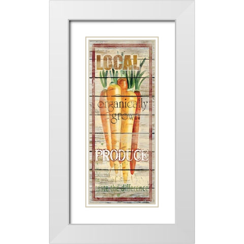 Carrots White Modern Wood Framed Art Print with Double Matting by Robinson, Carol