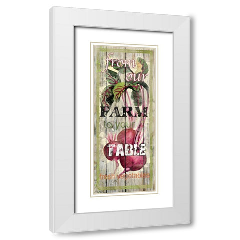Beets White Modern Wood Framed Art Print with Double Matting by Robinson, Carol