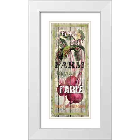 Beets White Modern Wood Framed Art Print with Double Matting by Robinson, Carol