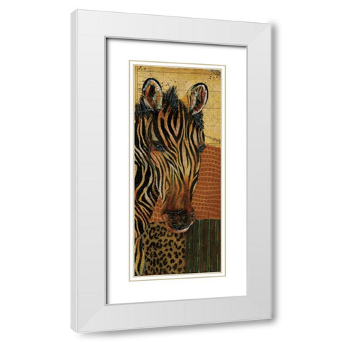 Out of Africa I White Modern Wood Framed Art Print with Double Matting by Tava Studios