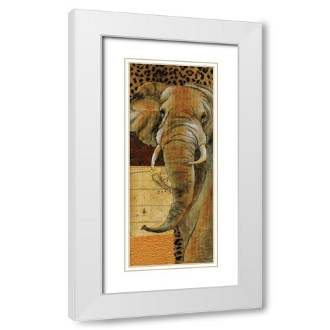 Out of Africa II White Modern Wood Framed Art Print with Double Matting by Tava Studios