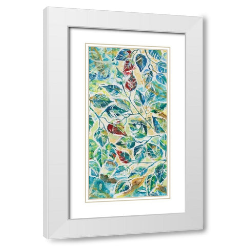 Leaf Montage I White Modern Wood Framed Art Print with Double Matting by Donovan, Maria