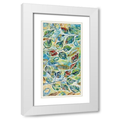 Leaf Montage II White Modern Wood Framed Art Print with Double Matting by Donovan, Maria