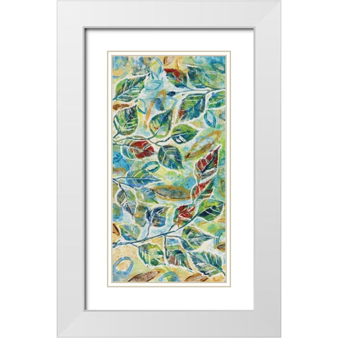 Leaf Montage II White Modern Wood Framed Art Print with Double Matting by Donovan, Maria