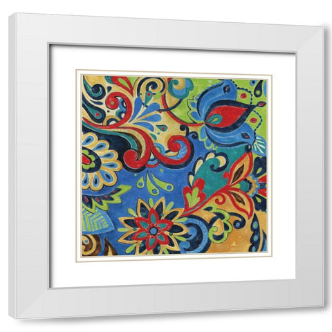 Celebration I White Modern Wood Framed Art Print with Double Matting by Donovan, Maria