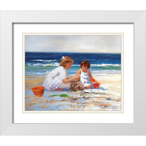 On the Shore White Modern Wood Framed Art Print with Double Matting by Swatland, Sally