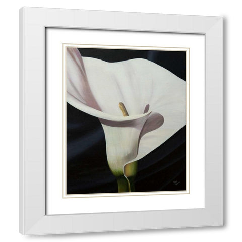 Black Tie Lily White Modern Wood Framed Art Print with Double Matting by Macoce, Ellen