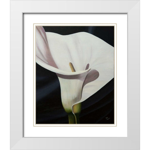 Black Tie Lily White Modern Wood Framed Art Print with Double Matting by Macoce, Ellen